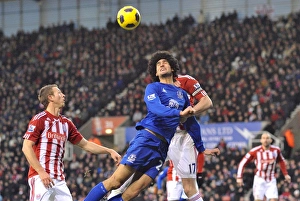 01 January 2011 Stoke City V Everton Prints: Intense Derby Showdown: Fellaini vs