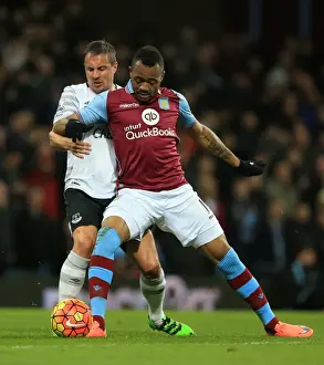 Aston Villa V Everton - Villa Park Prints: Intense Rivalry: Ayew vs. Jagielka - Aston Villa vs