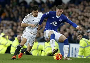 Framed Print : Intense Rivalry: Barkley vs. Cork - Everton vs Swansea City, Barclays Premier League, Goodison Park Framed Print : Intense Rivalry: Barkley vs. Cork - Everton vs Swansea City, Barclays Premier League, Goodison Park