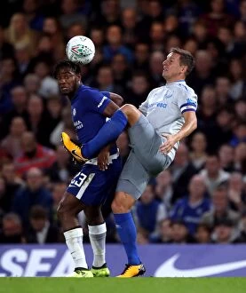 Images Dated 25th October 2017: Intense Rivalry: Batshuayi vs Jagielka in the Carabao Cup Showdown