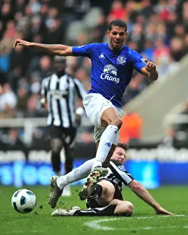 05 March 2011 Newcastle United V Everton Prints: Intense Rivalry: Beckford vs Williamson - Everton vs Newcastle United (05 March 2011): A Battle for Supremacy