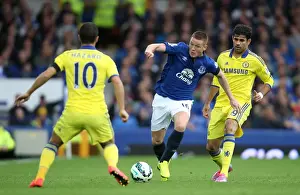 Full Length Prints: Intense Rivalry: Hazard vs. McCarthy's Battle for Ball Possession - Everton vs
