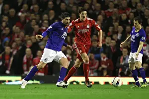 13 March 2012 V Liverpool, Anfield Prints: Intense Rivalry: Kelly vs. Stracqualursi - Premier League Showdown: Liverpool vs