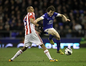Everton 1 V Stoke City 0 : Goodison Park : 30-03-2013 Prints: Intense Rivalry: Leighton Baines vs