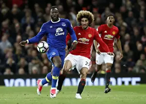 Soccer Football Prints: Intense Rivalry: Lukaku vs. Fellaini - Manchester United vs. Everton, Premier League