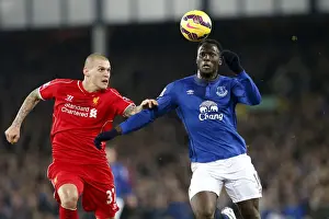 Everton V Liverpool - Goodison Park Prints: Intense Rivalry: Lukaku vs Skrtel - Battle for Ball at Goodison Park