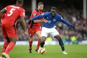 Framed Print : Intense Rivalry: Lukaku vs. Upson - A Football Battle at Goodison Park Framed Print : Intense Rivalry: Lukaku vs. Upson - A Football Battle at Goodison Park