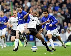 Images Dated 11th March 2006: Intense Rivalry: McFadden vs. John - A Football Showdown at Everton