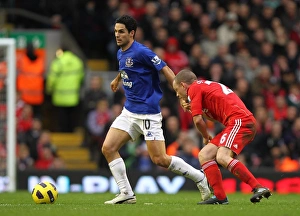 16 January 2011 Liverpool V Everton Prints: Intense Rivalry: Mikel Arteta vs