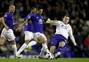 Images Dated 9th March 2011: Intense Rivalry: Mikel Arteta vs. Jordan Mutch at Goodison Park - Everton vs