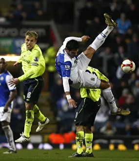Intense Rivalry: Neville vs Santa Cruz at Ewood Park - Everton vs Blackburn Premier League Clash, 2009