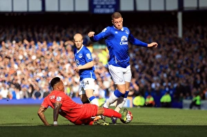 Intense Rivalry: Ross Barkley vs. Nathaniel Clyne - Battle for the Ball at Goodison Park