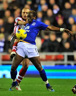 26 December 2011, Sunderland V Everton Prints: Intense Rivalry: Wes Brown vs. Louis Saha - Everton vs