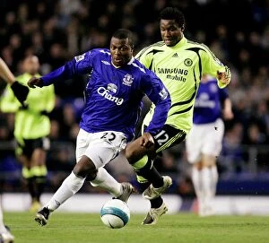 Everton v Chelsea Collection: Intense Rivalry: Yakubu vs Mikel Battle at Goodison Park - Everton vs Chelsea