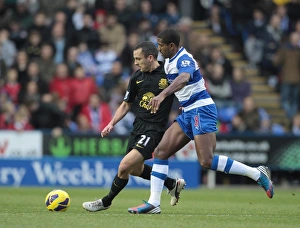 Reading 2 V Everton 1 : Madjeski Stadium : 17-11-2012 Prints: Intense Tackle: Leon Osman vs