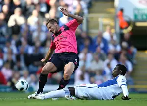 Intense Tackle: Mame Diouf vs. Phil Jagielka - Barclays Premier League Showdown (August 14, 2010, Ewood Park)