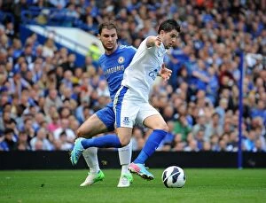 Images Dated 19th May 2013: Ivanovic vs Mirallas: A Tactical Battle - Chelsea 2-1 Everton (Premier League, May 19, 2013)
