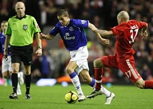 Images Dated 25th January 2009: Jack Rodwell vs Martin Skrtel: FA Cup Battle at Anfield (08/09)