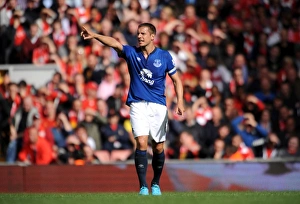 Framed Print : Jagielka at Anfield: Liverpool vs. Everton, Premier League Rivalry
