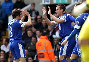 Tottenham Hotspur 2 V Everton 2 : White Hart Lane : 07-04-2013 Prints: Jagielka and Baines: Everton's Unforgettable Goal Celebration vs