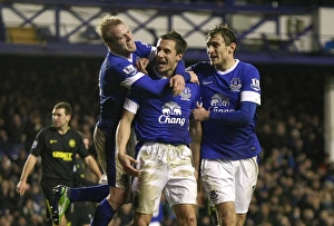 Everton 2 V Wigan Athletic 1 : Goodison Park : 26-12-2012 Prints: Jagielka Scores Everton's Second Goal vs. Wigan Athletic at Goodison Park