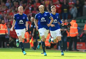 Liverpool V Everton - Anfield Prints: Jagielka Strikes First: Everton's Historic Goal at Anfield Against Liverpool (Barclays Premier League)