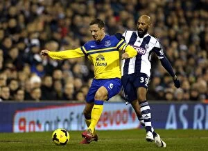 Images Dated 20th January 2014: Jagielka vs Anelka: A Premier League Showdown at The Hawthorns (20-01-2014)