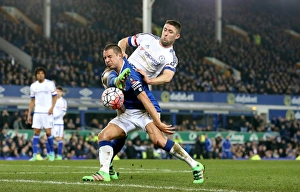 Emirates FA Cup - Everton V Chelsea - Quarter Final - Goodison Park Prints: Jagielka vs Cahill: FA Cup Quarterfinal Showdown at Goodison Park