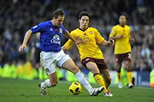 Phil Jagielka Prints: Jagielka vs. Nasri: Clash of the Titans at Goodison Park - Everton vs
