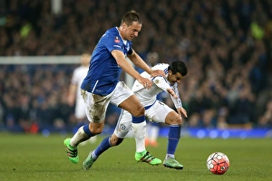 Emirates FA Cup - Everton V Chelsea - Quarter Final - Goodison Park Prints: Jagielka vs Pedro: FA Cup Quarter-Final Battle at Goodison Park