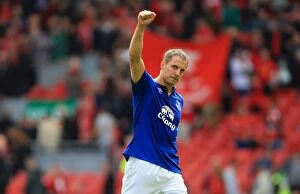 Images Dated 27th September 2014: Jagielka's Triumph: Everton's Win at Anfield in the Premier League