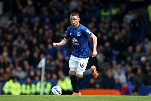 Football Full Length Ball Prints: James McCarthy in Action: Everton vs Sunderland, Premier League at Goodison Park