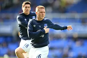 Everton V Aston Villa - Goodison Park Prints: James McCarthy of Everton Gears Up for Premier League Showdown against Aston Villa at Goodison Park