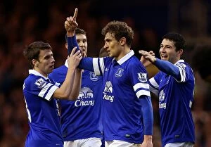 FA Cup : Round 3 : Everton 4 v Queens Park Rangers 0 : Goodison Park : 04-01-0214 Collection: Jelavic Doubles Up: Everton's Dominant 4-0 FA Cup Victory over Queens Park Rangers