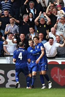 24 March 2012 v Swansea City, Liberty Stadium Collection: Jelavic Doubles Up: Everton's Victory Moment vs. Swansea City (BPL, 24 March 2012)
