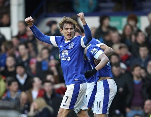 Everton 1 V Stoke City 0 : Goodison Park : 30-03-2013 Prints: Jelavic and Mirallas: Everton's Unforgettable Goal Celebration vs Stoke City (30-03-2013)