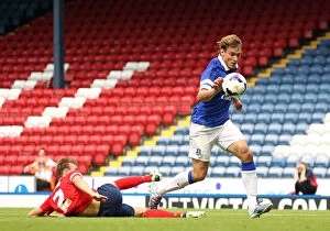 Images Dated 27th July 2013: Jelavic Scores Past Kane: Everton's Pre-Season Victory Over Blackburn Rovers (3-1)