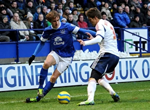 FA Cup : Round 4 : Bolton Wanderers 1 V Everton 2 : Reebok Stadium : 26-01-2013 Prints: Jelavic vs. Alonso: Everton's FA Cup Victory at Reebok Stadium (Bolton Wanderers 1-2 Everton)