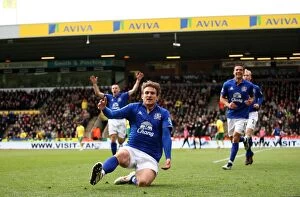 Images Dated 7th April 2012: Jelavic's Brace: Everton's Victory Over Norwich City (07.04.2012, Barclays Premier League)
