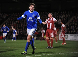 FA Cup : Round 3 : Cheltenham Town 1 V Everton 5 : Whaddon Road : 07-01-2013 Prints: Jelavic's Opener: Everton's Thrilling 5-1 FA Cup Victory over Cheltenham Town (January 7)