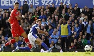 Images Dated 29th September 2012: Jelavic's Strike: Everton's 3-1 Premier League Victory Over Southampton (September 29, 2012)
