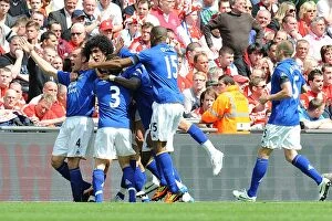 Images Dated 14th April 2012: Jelavic's Stunner: Everton's FA Cup Semi-Final Thriller Opener vs. Liverpool at Wembley