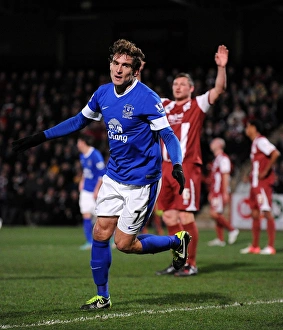 FA Cup : Round 3 : Cheltenham Town 1 V Everton 5 : Whaddon Road : 07-01-2013 Prints: Jelavic's Thrilling Opener: Everton Crushes Cheltenham Town 5-1 in FA Cup Third Round (January 7)