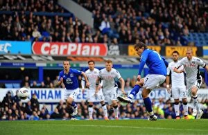 Images Dated 28th April 2012: Jelavic's Thrilling Penalty: Everton's Epic Opener vs. Fulham (28 April 2012, Goodison Park)