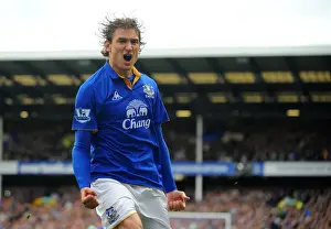 Jelavic's Thrilling Penalty: Everton's Victory Kickoff Against Fulham (April 28, 2012, Goodison Park)