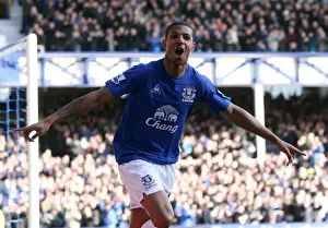 26 February 2011 Everton V Sunderland Prints: Jermaine Beckford Scores the Opener: Everton's Thrilling Start Against Sunderland (26 February 2011)