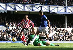 26 February 2011 Everton V Sunderland Prints: Jermaine Beckford Scores the Thrilling Opener: Everton vs. Sunderland (February 26, 2011)