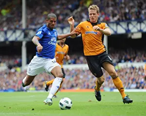 Framed Print : Jermaine Beckford vs. Wolves: A Tense Goal-line Battle at Goodison Park Framed Print : Jermaine Beckford vs. Wolves: A Tense Goal-line Battle at Goodison Park