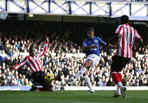 Framed Print : Jermaine Beckford's Brace: Everton's Victory Over Sunderland (26 February 2011, Premier League, Goodison Park) Framed Print : Jermaine Beckford's Brace: Everton's Victory Over Sunderland (26 February 2011, Premier League, Goodison Park)