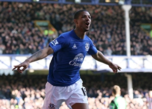 26 February 2011 Everton V Sunderland Prints: Jermaine Beckford's Thrilling Opener: Everton vs. Sunderland (BPL 2011)